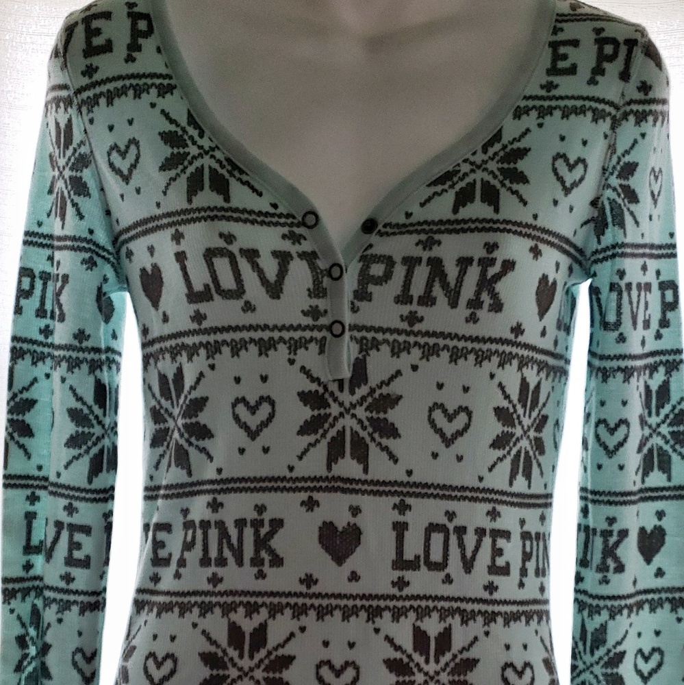 Victoria's Secret PINK Faire Isle onesie pj's